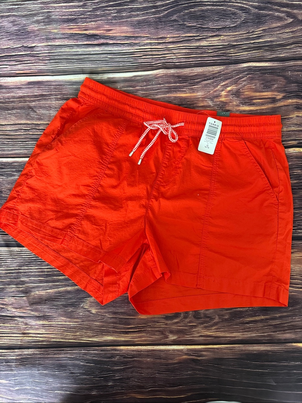 Torrid Orange Poplin Yacht Drawstring Shorts
